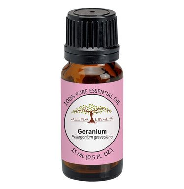 All Naturals Geranium Essential Oil 100% Pure for Massage, Relaxation, Skin Cooling & Natural Perfumes - 15 mL
